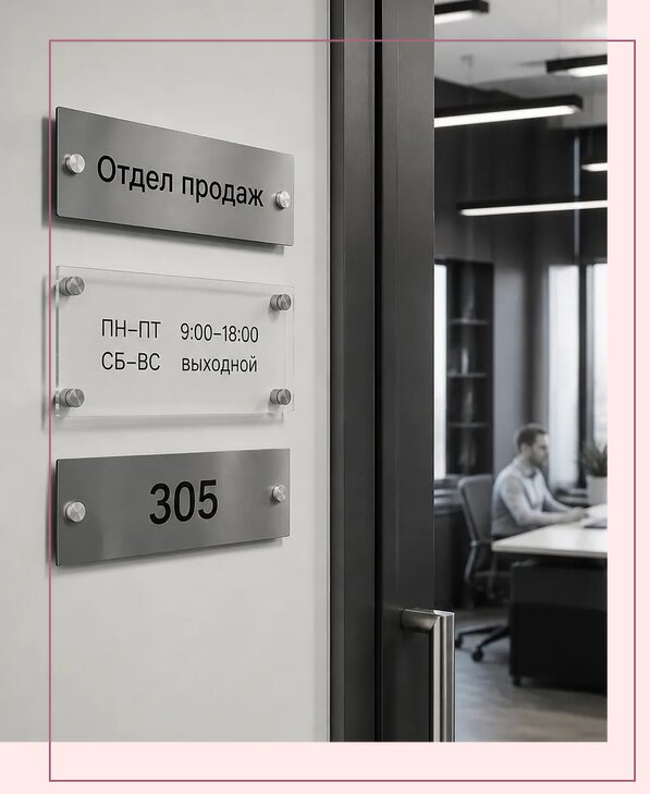Офисные таблички на дверь в Тейково по цене от 5328 р. | Аванза-Ткв
